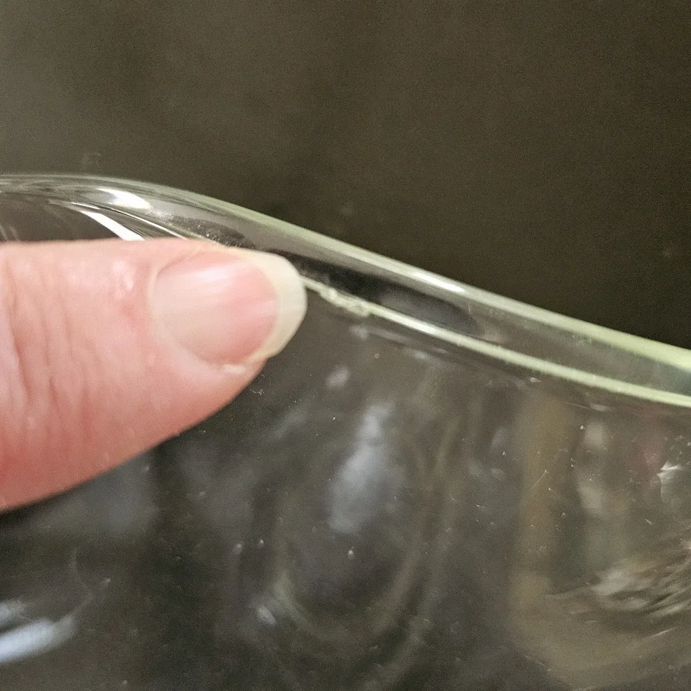 Clear Round Wave Glass Bowl Unbranded Food‎ Serving Decor Heavy 3lbs Versatile